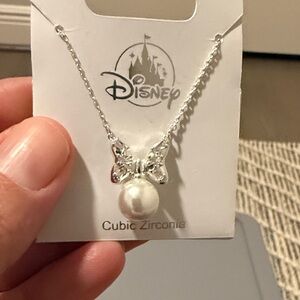 Disney Silver Minnie Pendant with Pearl